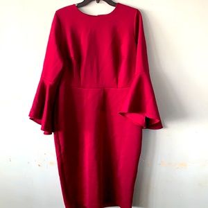 Burgundy bell sleeve dress never worn